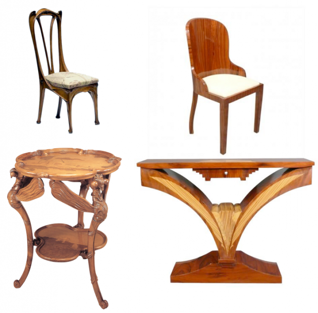 table et chaise art nouveau