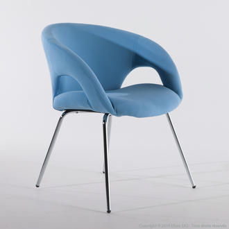 chaises design à moins de 100 Euros tissu bleu