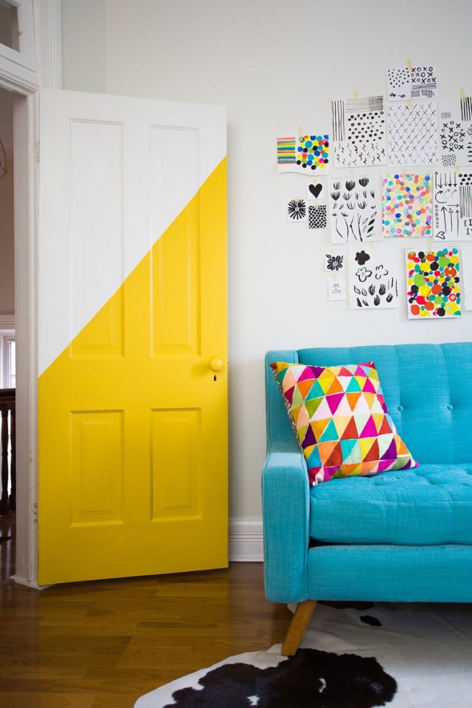 idée décorer une porte forme jaune blog déco clem around the corner